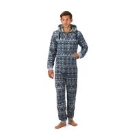 See more information about the Mens Printed Onesie With Hood Micro Fleece